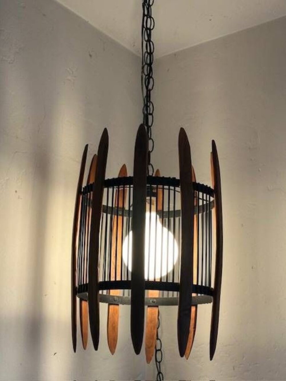 Authentic Vintage Mid-Century Danish Modern Hanging Swag Lamp